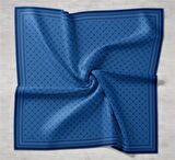 Silk Home Mavi Desenli Tivil İpek Eşarp 11393-08