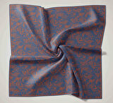 Silk Home Soft Eşarp 47035 Mavi-Turuncu Karışık Desen 