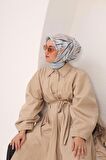 Silk Home Bebe Mavi Desenli Tivil İpek Eşarp 11432-14