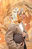 Silk Home Tivil İpek Eşarp 11439-44 Bej Karışık Desen