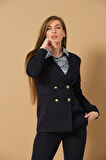Metal Düğme Detaylı Blazer Ceket