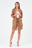 Çizgili Oversize Form Yazlık Blazer Ceket 