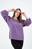 Büyük Beden Kolları Büzgülü Bluz