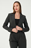 Çizgili Crop Ceket