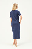 Düz Kesim Cepli Örme Elbise