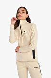 Hummel Hmlfuyu Zip Neck Kadın Bej Sweatshirt 921960-9820