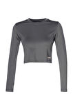 Kadın Hml Dolby Crop Uzun Kol T-Shirt - Gri | M