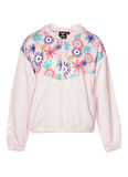 Hummel Fermuarlı Yaka Desenli Pembe Kız Çocuk Eşofman Üstü 922329-9877-HMLYANKA ZIP HOODIE