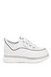 Guja 24K308-1 Kadın Hakiki Deri Kalın Taban Sneaker Beyaz
