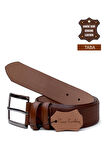 Pierre Cardin PC408 Erkek 4 cm Hakiki Deri Kemer Taba
