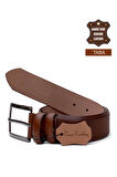 Pierre Cardin PC408 Erkek 4 cm Hakiki Deri Kemer Taba