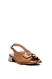 Venüs 2512003Y Kadın Hakiki Deri Topuklu Sandalet Taba