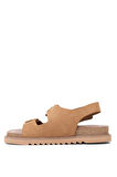 Mammamia D25YS-2630 Kadın Hakiki Deri Düz Sandalet Camel