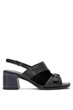 Venüs 2510912Y Kadın Hakiki Deri Topuklu Sandalet Siyah