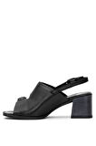 Venüs 2510912Y Kadın Hakiki Deri Topuklu Sandalet Siyah