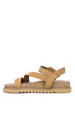 Mammamia D25YS-5240 Kadın Hakiki Deri Düz Sandalet Camel