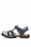 Elit ŞA-F-041-25Y Filet Erkek Çocuk Düz Sandalet Lacivert - Gri