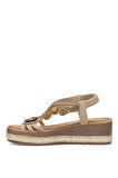 Guja 25Y171 Kadın Taşlı Düz Sandalet Bej