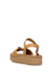 Mammamia D25YS-2595 Kadın Hakiki Deri Düz Sandalet Taba