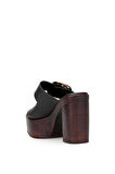 Miss Park Moda PM183 K766 Kadın Topuklu Terlik Siyah