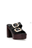 Miss Park Moda PM183 K766 Kadın Topuklu Terlik Siyah