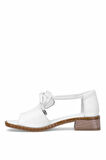 Elit Zeyn 8155 Kadın Hakiki Deri Topuklu Sandalet Beyaz
