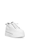 Guja 25K313 Kadın Hakiki Deri Klasik Sneaker Beyaz - Gri