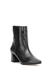 Elit Arabella Kadın Hakiki Rugan Deri Klasik Topuklu Bot Siyah