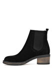 Elit Evelindra Kadın Hakiki Süet Deri Chelsea Bot Siyah