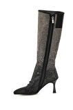 Guja 25K134 Kadın Taşlı Topuklu Çizme Siyah