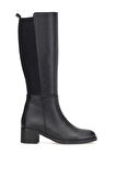 Mammamia D25KC-2300 Kadın Hakiki Deri Topuklu Çizme Siyah