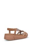 Guja 26Y154-2 Kadın Taşlı Düz Sandalet Camel