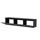 Neon Duvara Monte 3 Kapaklı TV Sehpası – 160 cm – Minimal Tasarım, Antrasit/Mermer Desen