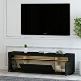 T005 Asil Led Işıklı Tv Sehpası Ahşap Siyah