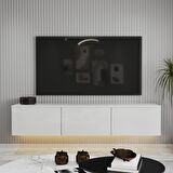 T0020 Alston 3 Kapaklı Duvara Monte Tv Ünitesi – LED Işıklı, Modern Tasarım, 160 cm