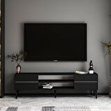 Aragon Modern TV Sehpası – 140 cm, 2 Kapaklı + 2 Açık Raflı, Siyah & Beyaz Renk Seçenekli Tv Ünitesi