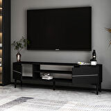 Aragon Modern TV Sehpası – 140 cm, 2 Kapaklı + 2 Açık Raflı, Siyah & Beyaz Renk Seçenekli Tv Ünitesi