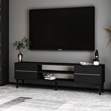 Aragon Modern TV Sehpası – 140 cm, 2 Kapaklı + 2 Açık Raflı, Siyah & Beyaz Renk Seçenekli Tv Ünitesi