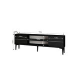 Aragon Modern TV Sehpası – 140 cm, 2 Kapaklı + 2 Açık Raflı, Siyah & Beyaz Renk Seçenekli Tv Ünitesi