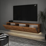 T0020 Alston 3 Kapaklı Duvara Monte Tv Ünitesi – LED Işıklı, Modern Tasarım, 160 cm