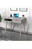 Offer Çalışma Masası, Bilgisayar Masası, Çekmeceli Kilim, Ahşap Ayak, Ev-Ofis