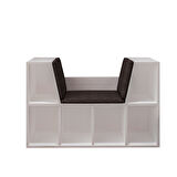 Livora Minderli Kitaplık - Oturma Alanlı 103 cm Minimalist Tasarım