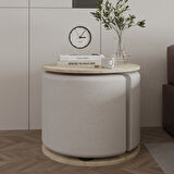 Vexana Puflu Yan Sehpa – Saklanabilir Puflu Servis Sehpası