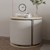 Vexana Puflu Yan Sehpa – Saklanabilir Puflu Servis Sehpası