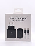 Samsung Galaxy S23 Ultra Uyumlu 45 Watt Hızlı Şarji Aleti - Usb-c Adaptör Ve Kablo - Beyaz