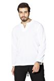 Uzun Kol Şile Bezi Bisiklet Yaka Erkek Tshirt Beya