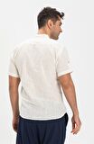 Kısa Kol Şile Bezi Bodrum Erkek T-Shirt Krem