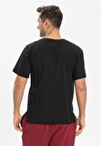 Kısa Kol Şile Bezi Bisiklet Yaka Erkek T-Shirt Siy