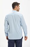 Uzun Kol Şile Bezi Hakim Yaka Erkek Gömlek Buz Mav