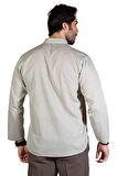 Uzun Kol Şile Bezi Hakim Yaka Erkek Tshirt Taş